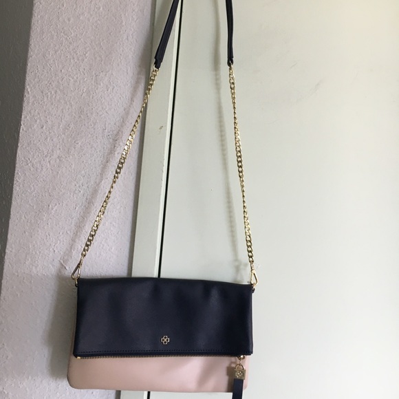Ann Taylor Cream & Navy Blue cross body purse - Picture 3 of 3